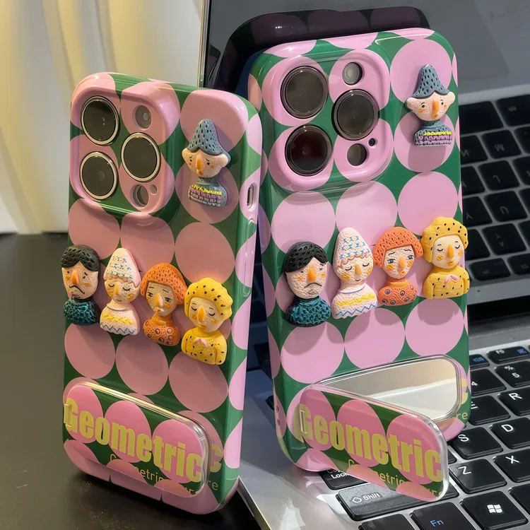 卡通小人玩偶支架适用iPhone16Pro/15菲林手机壳华为oppo红米vivo