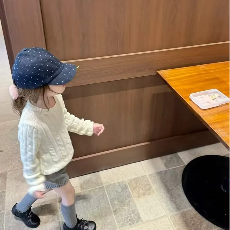 壹妈童装女童时髦套装秋季新款洋气儿童时尚百搭针织毛衣灰色短裤