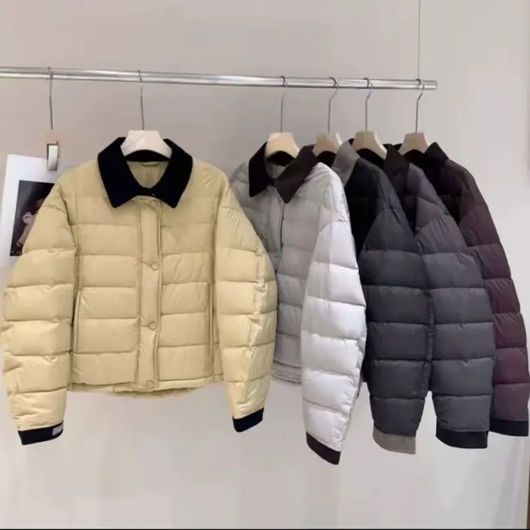 2025冬季爆款休闲棉服女小众简约时尚翻领撞色设计保暖外套9801#