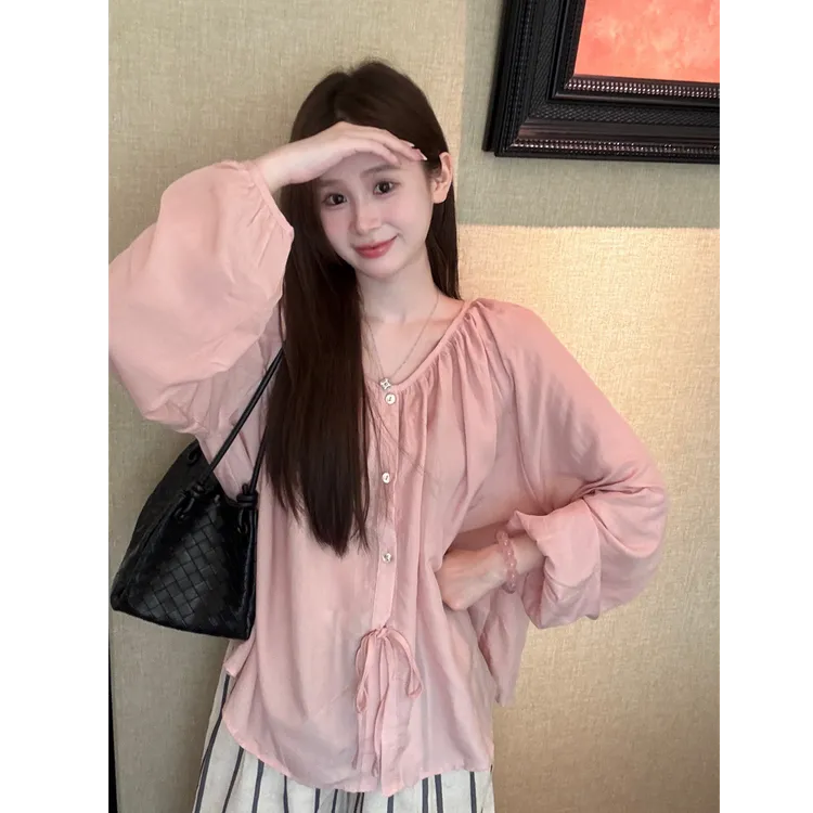 YPP！【会呼吸的防晒】韩系温柔风两面穿宽松防晒灯笼袖上衣小衫