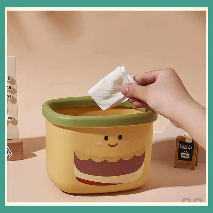 桌上可爱汉堡垃圾桶桌面方形垃圾桶塑料办公室无盖分类家用盒款式