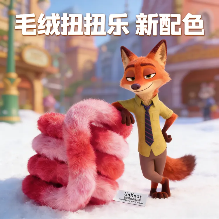 正版扭扭乐毛绒款解压玩具女生高颜值静音温变专注力ADHD训练神器