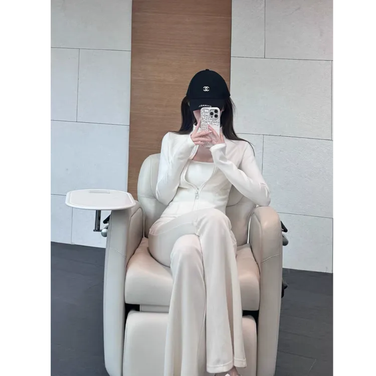 【韩女套装】2025春秋新款高级垂感修身显瘦小众休闲运动卫衣套装女