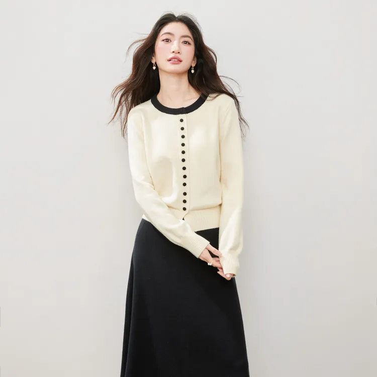 OSA/欧莎 小香风一整套穿搭女秋冬针织套装两件套S125C15007