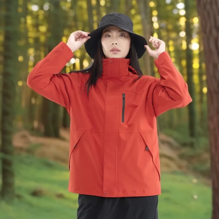 三合一防风冲锋衣女情侣款防风防水登山服保暖外套两件套冬季连帽