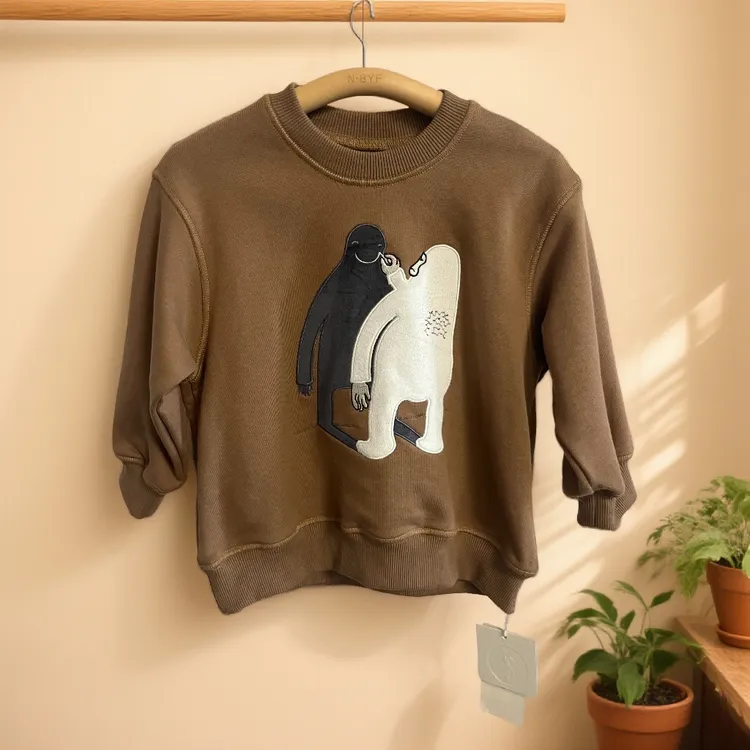 【菲菲专享】韩版童装男女同款卫衣秋冬时髦痞帅套头卫衣6935