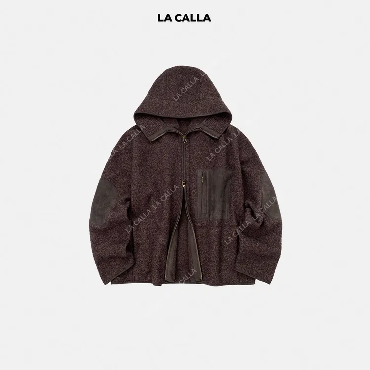 LA CALLA机能风拼皮双拉链夹克外套OY-WV7267