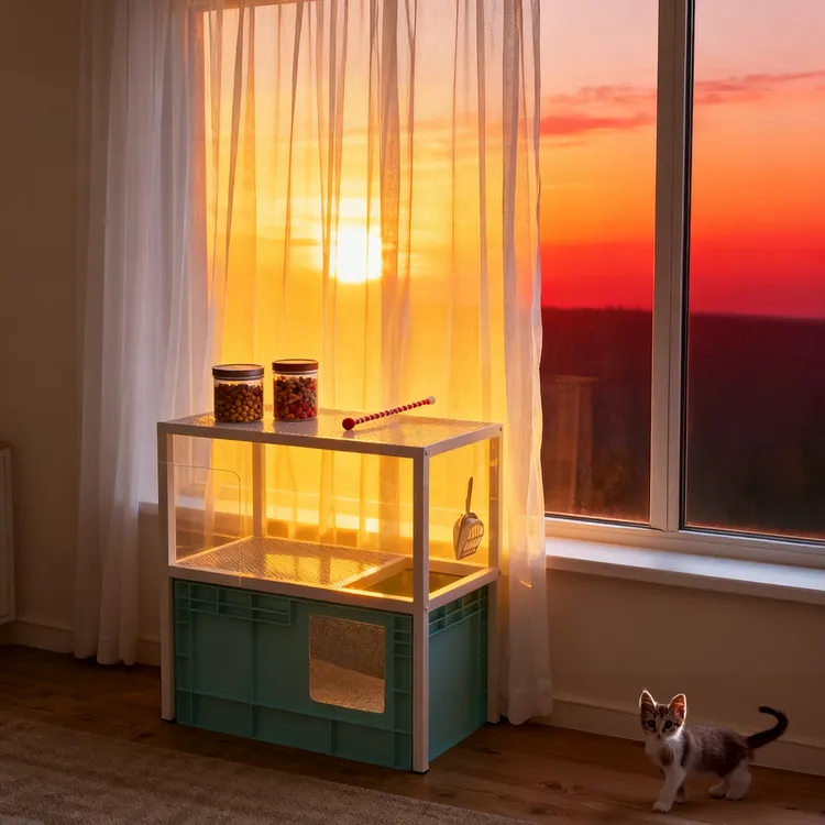 【柜子猫砂盆】上方置物架一体双层超大号防外溅防臭全封闭