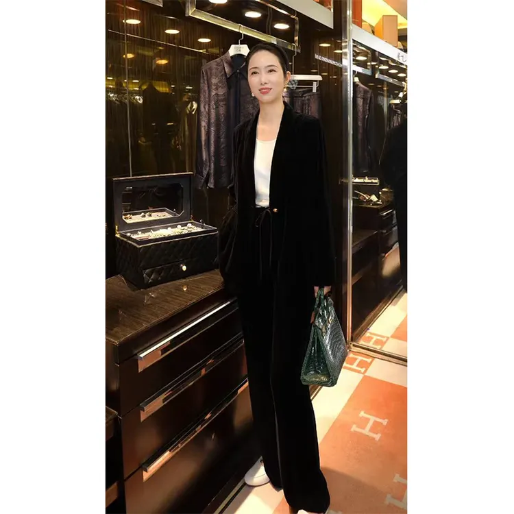 【一眼万年】高定桑蚕丝真丝丝绒西装+西装女高端大气上档次