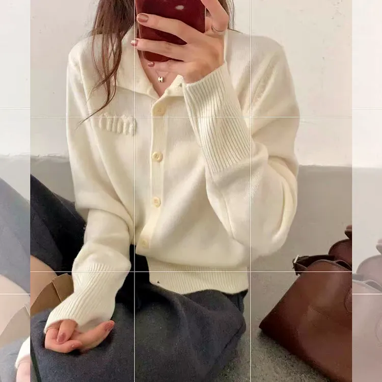 欧货100全羊毛秋冬高领字母开衫羊毛衫时尚百搭【不机洗，平铺晒】