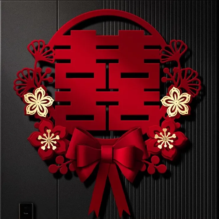 喜字贴结婚礼专用婚房布置装饰大门入户门卧室门男方女方结婚窗花