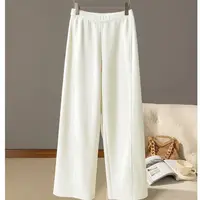 秋冬新款百搭简约弯刀阔腿裤