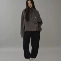  喜喜家韩国东大门档口正品深灰色半拉链上衣