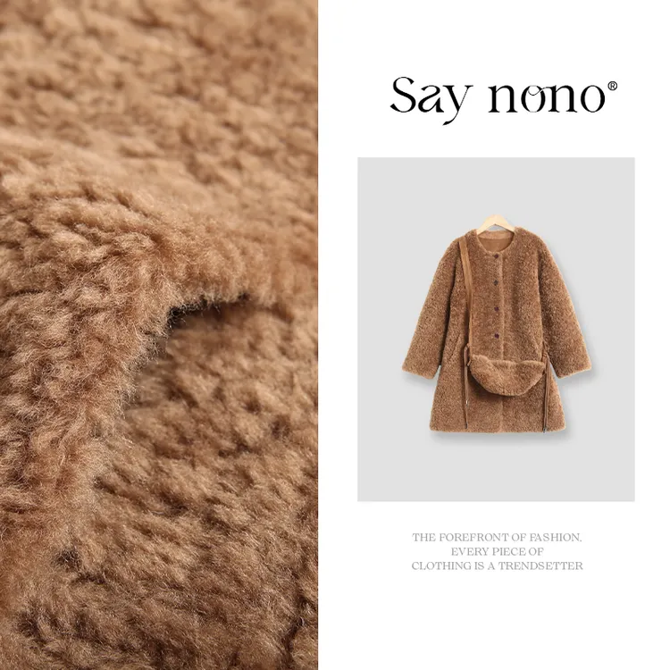 懒猫nono│Saynono 带包包羊毛短款大衣外套/MF9021