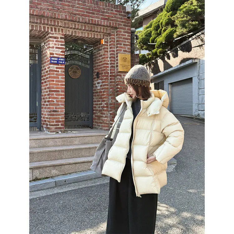 【唐悠悠】三星高蓬度超轻90白鸭绒！保暖连帽短/中长款羽绒服