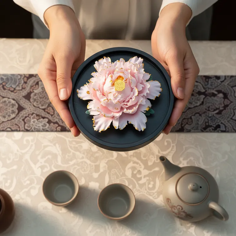 新年礼物非遗描金瓷花香薰乔迁结婚生日节日家居装饰