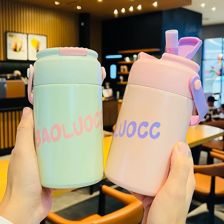 复乐高颜值咖啡杯户外便携花茶吸管杯子男女茶漏泡茶不锈钢保温杯