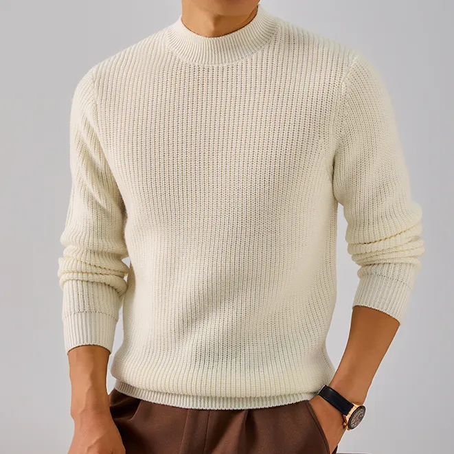 【均重600克】绵羊毛重磅针织半高领冬季加厚长袖男士男款保暖