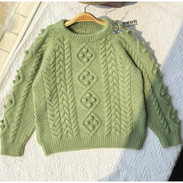 草裙娃娃《绿豆》从下往上毛衣编织课