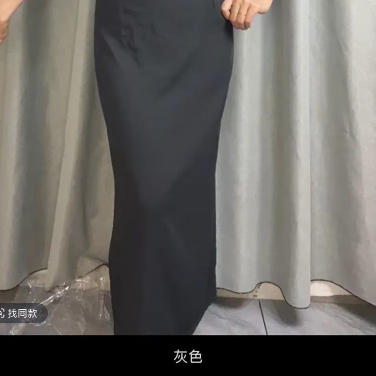 成人梨形身材中长裙高腰半身裙时尚裙子
