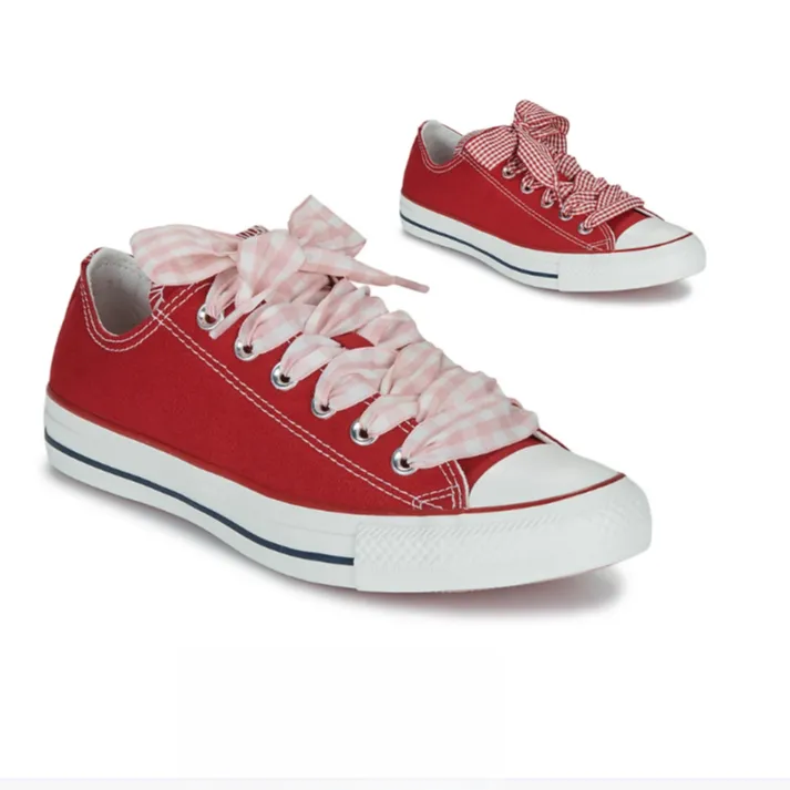 Converse/匡威【琥珀流光】女鞋帆布鞋学生系带低帮红色新款A13662C