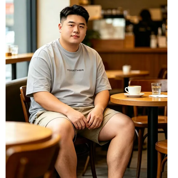 [TO]180-500斤棉料大码男装简约多色凹凸硅胶标显瘦吸汗短袖