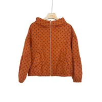 时尚韩版休闲连帽印花短款风衣秋新款女士短外套D922/AS