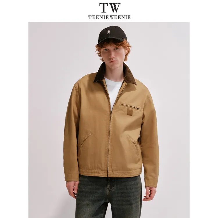TeenieWeenie小熊男装时尚撞色外套25年新款翻领夹克TNJJ255127R