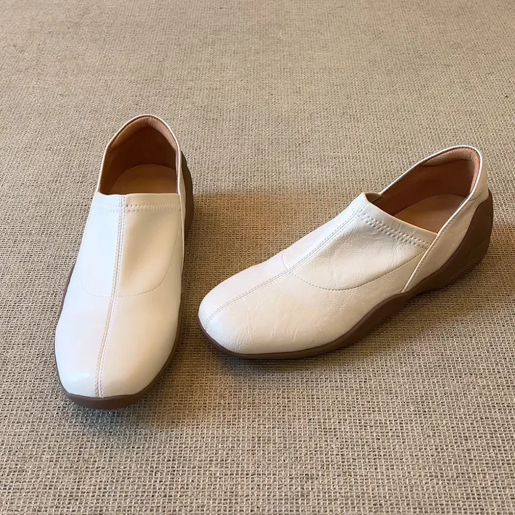 RubyL/3cm极简风休闲通勤百搭舒适一脚蹬圆头运动厚底单鞋女款