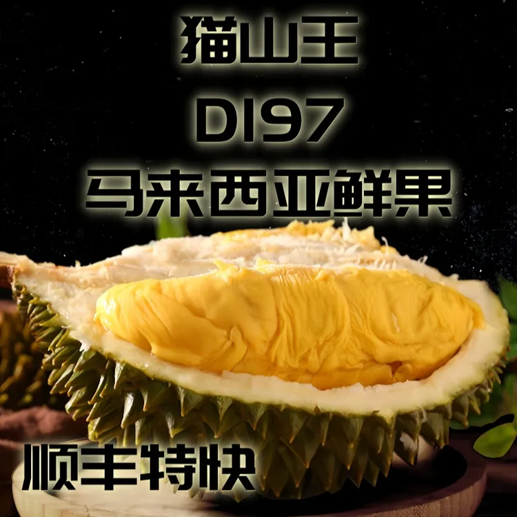 新鲜猫山王D197双A(保5房)空运马来西亚鲜果树上自然成熟榴莲