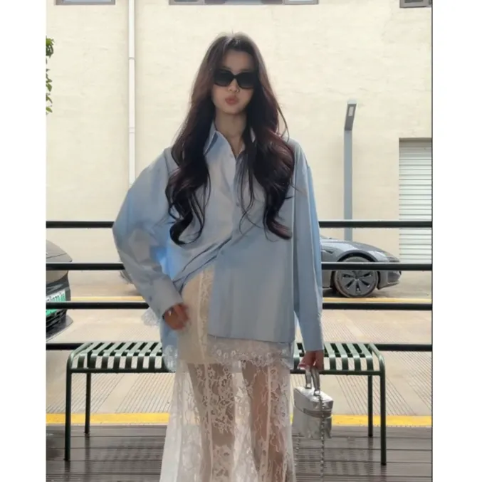 2025春季新款时尚衬衫气质显瘦洋气休闲百搭性感辣妹外穿宽松上衣