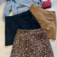 璐璐定制--2025秋季新款豹纹麂皮绒半身裙女高腰显瘦包臀短裙