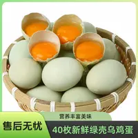 【整箱40枚】果园散养绿壳乌鸡蛋新鲜营养鸡蛋 40-50克/枚 