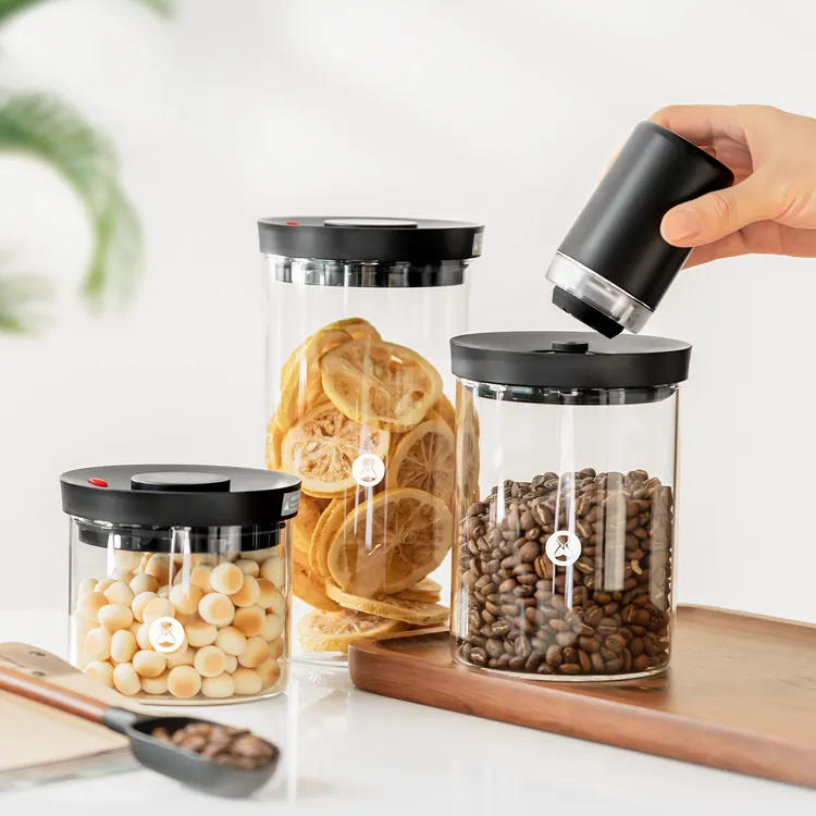 TIMEMORE/泰摩抽真空玻璃密封罐带盖储物罐电动抽真空透明密封罐