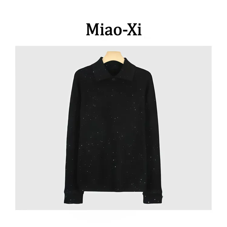 『PP-STUDIO』冬季新款法式优雅气质设计款亮丝针织衫*20253195