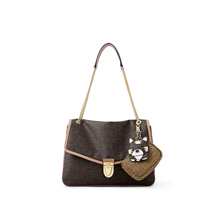 Fion/菲安妮奥莱经典百搭单肩斜跨邮差单肩法棍包FAAFJGC053