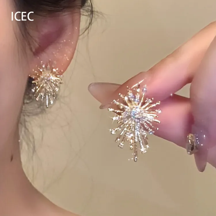 合金耳饰 烟花耳环2025新款爆款高级感女夏天耳饰小众设计耳钉