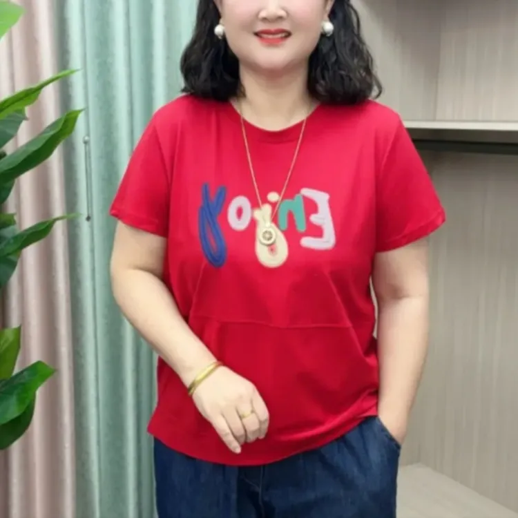 《专柜品质》夏季新款时尚减龄洋气百搭网红宽松气质显瘦女士T恤W