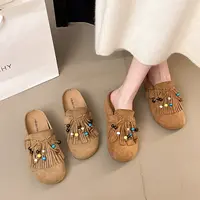 秋休闲款法式拖鞋女新款配裙子包头拖鞋A5005