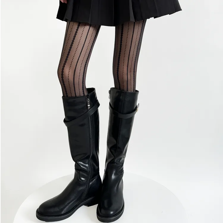 春秋复古宫廷风竖条蕾丝麻花打底丝袜日系纯欲显瘦提花连裤袜