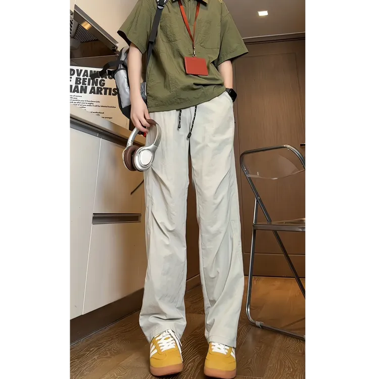 休闲裤男款2025新款日系潮牌宽松阔腿百搭春夏直筒工装裤