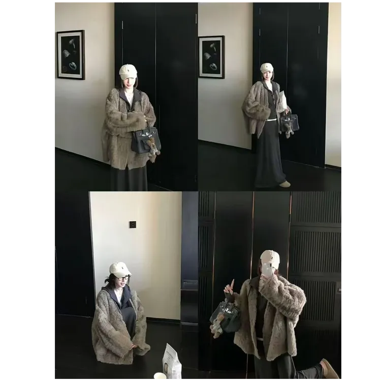 2025/MFE | 顶流千金 环保小湖羊仿皮草皮毛一体外套时新款战袍