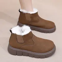 冬季绵羊毛雪地靴女棉鞋加绒加厚保暖妈妈鞋厚底防滑老北京布鞋女