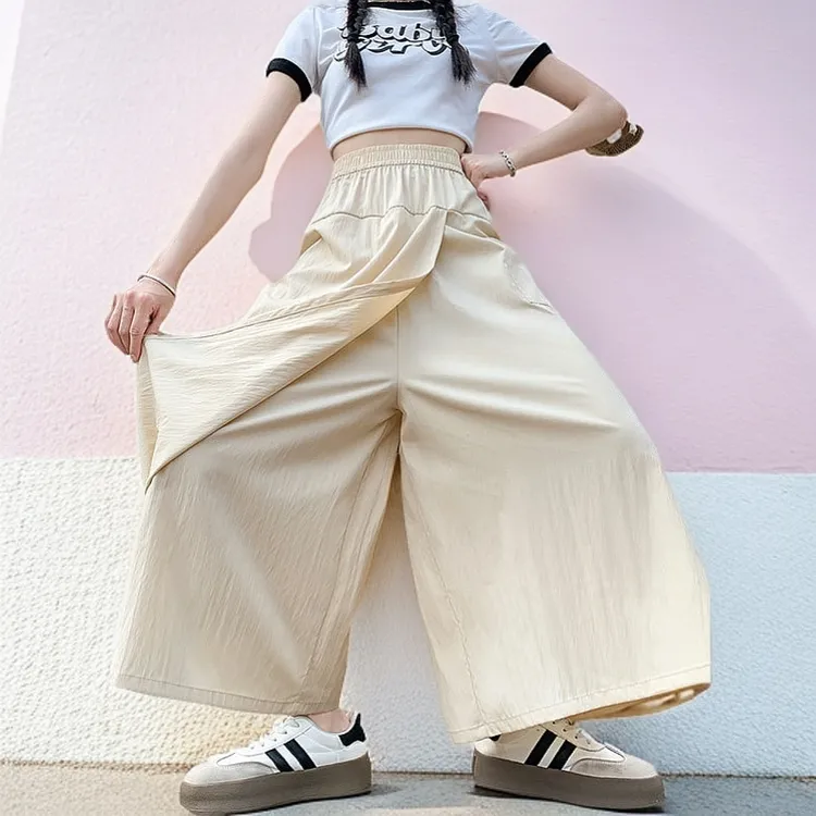 山本阔腿裤裙夏季薄款宽松显瘦高腰垂坠感休闲时尚小个子半身裤裙