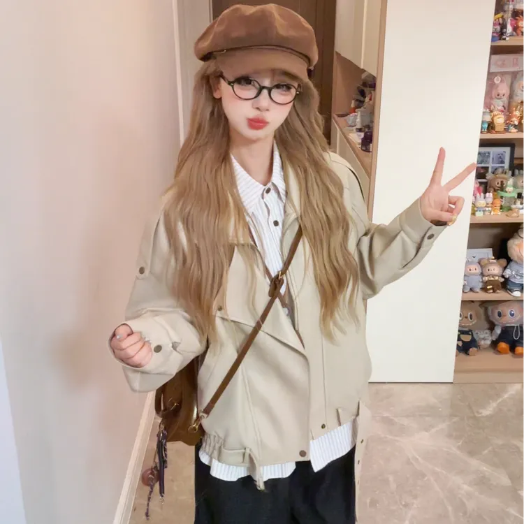 2025秋季新款ins皮衣外套女港风辣妹百搭皮夹克韩版风宽松机车服