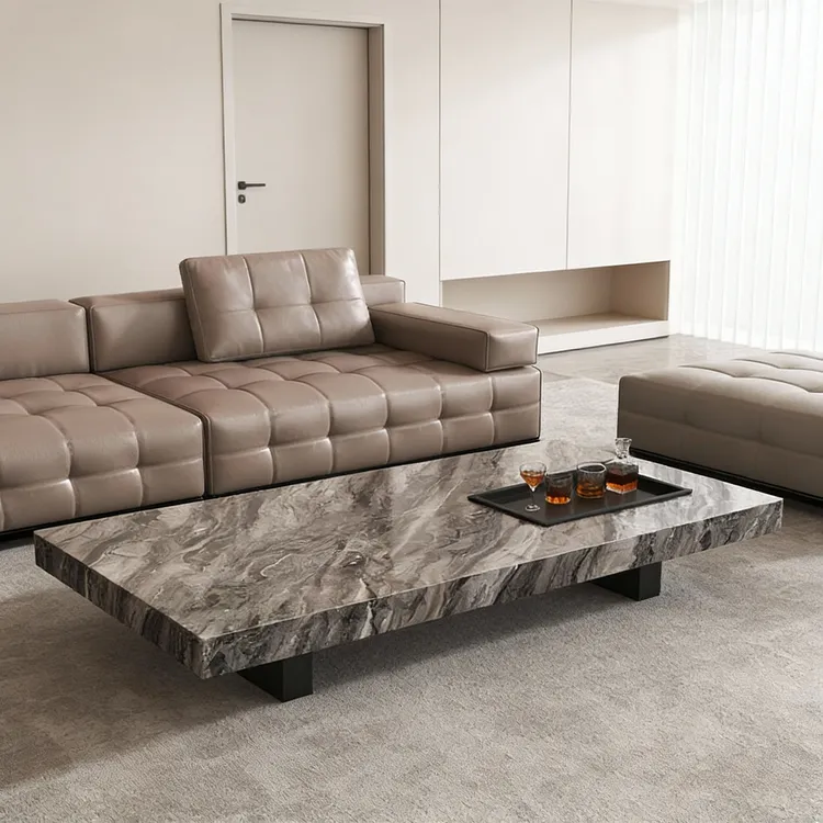 高级感岩板茶几箭功极简2026新款客厅家用现代轻奢方形大理石纹