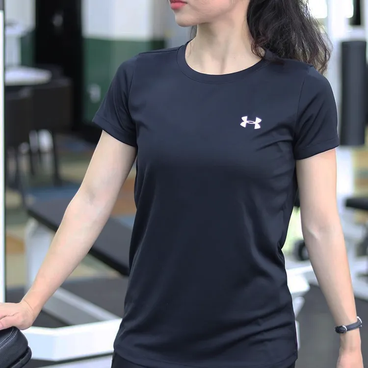 UA安德玛速干衣T恤女子秋季透气跑步运动上衣体恤健身衣瑜伽短袖