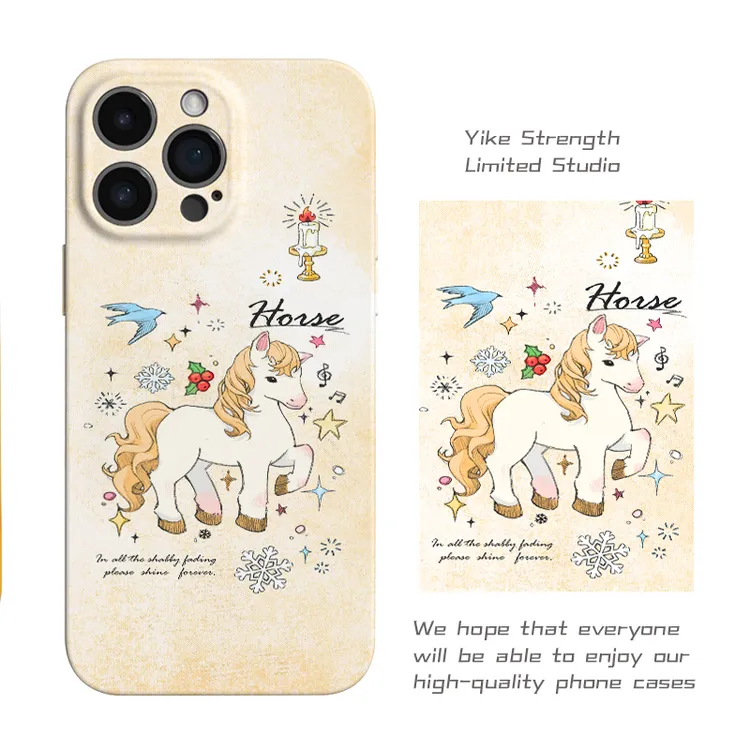 复古小马适用苹果16promax/全包情侣可爱手机壳insVIVO华为