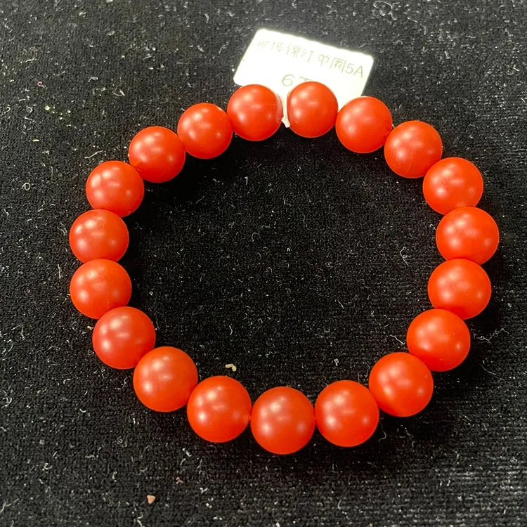 原矿无优化南红 保山东山廊坡锦红10mm手串满色满肉