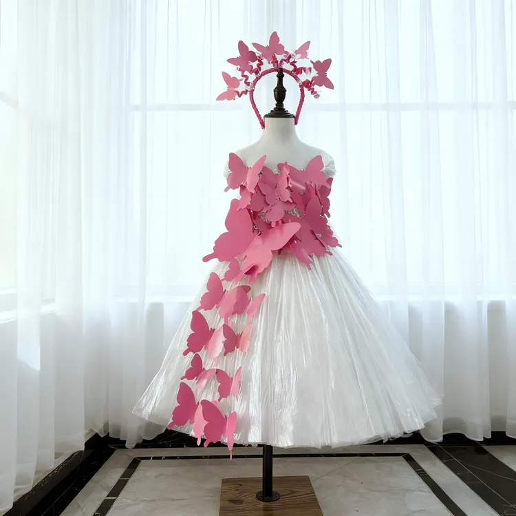 环保服装儿童环保时装秀女童幼儿园亲子走秀手工diy创意环保衣服